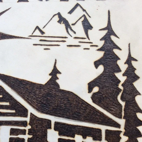 Handmade Wall Hanging Wood-Burning Art Made In Vermont - Picture 3 of 3